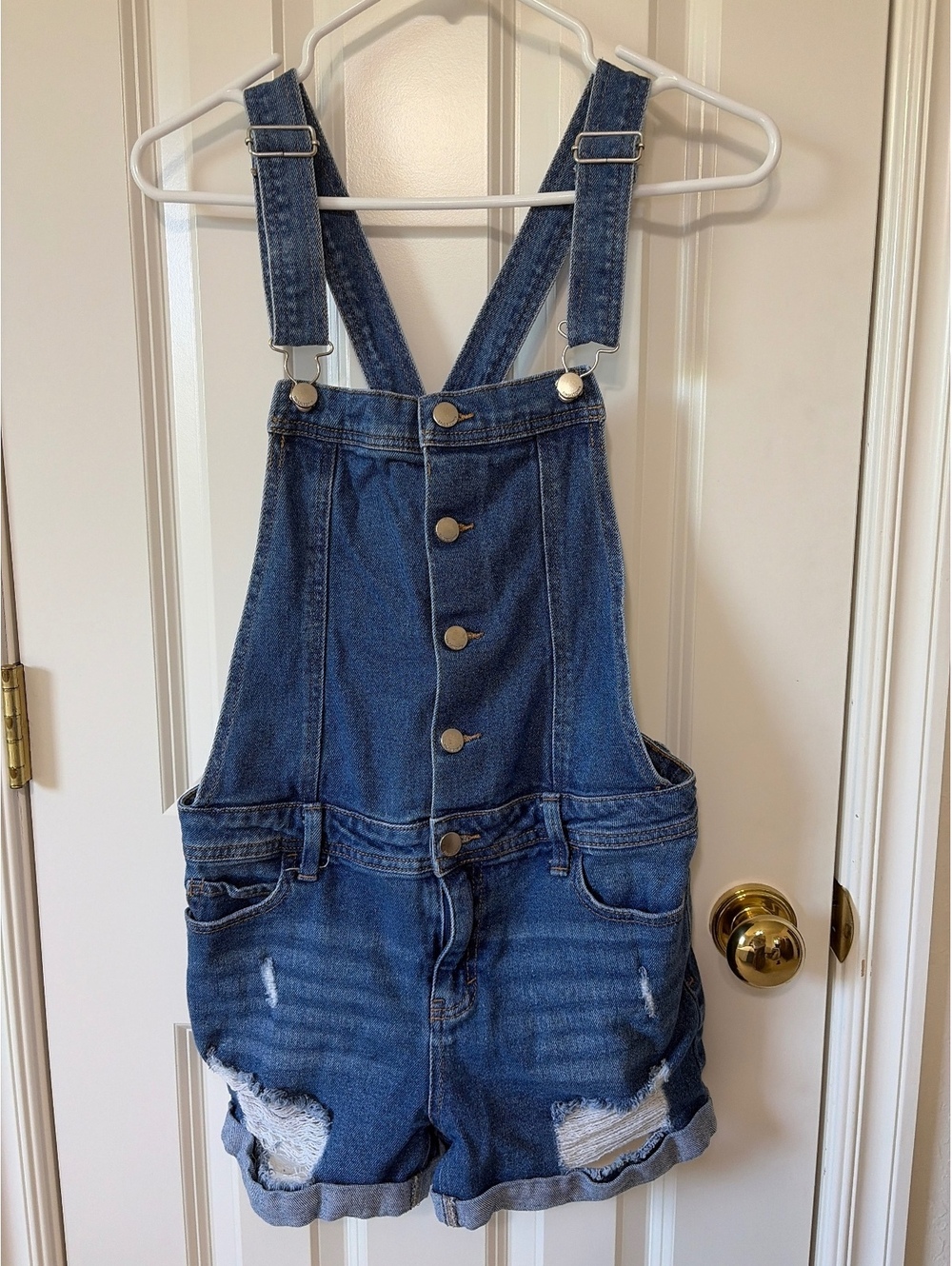 Tinseltown Girls Denim Shortalls size large